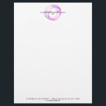Luxe Pink Painted Circle Designer Logo Letterhead<br><div class="desc">An organic painted circle in pink and purple hues becomes a luxe logo on this designer letterhead template with the addition of your name or business name in a chic type treatment. Elevate your brand with this modern design sure to stand out in a crowd and leave a lasting impression....</div>