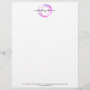 Luxe Pink Painted Circle Designer Logo Letterhead