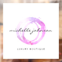 Luxe Pink Painted Circle Designer Logo
