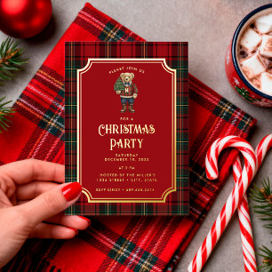 Luxe Preppy Plaid Christmas Teddy Bear
