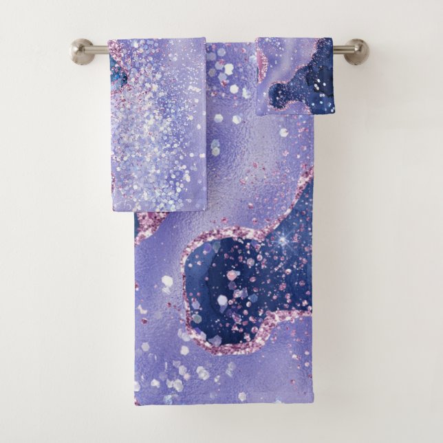 LUXE PURPLE ROSE SPARKLE MARBRE PERSONNALISÉ (En situation)