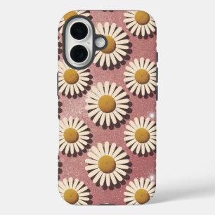Luxe Retro White Daisies iPhone 16 Case