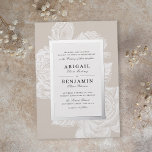 Luxe rose floral silver vintage botanical wedding<br><div class="desc">Bold real silver foil frame surrounded by vintage botanical rose floral in neutral beige colour,   elegant and classic. Great for modern classic wedding,  vintage wedding and luxury wedding in spring. 
See all the matching pieces in the collection.</div>