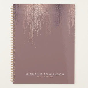Luxe Rose Gold Confetti Rain carnet de rendez-vous