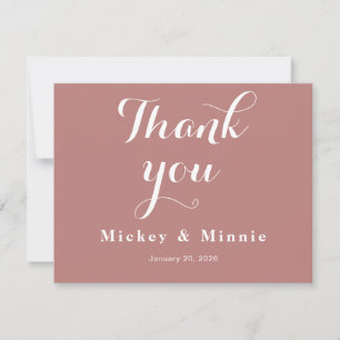 Luxe Rose Gold Wedding Thank You Note Card