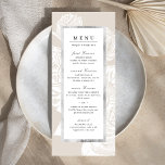 Luxe rose silver neutral vintage botanical wedding menu<br><div class="desc">Bold faux gilded silver frame surrounded by vintage botanical floral in neutral beige and white,  elegant and classic. Great for modern classic wedding,  vintage wedding in spring. Customizing the background colour as you wish
See all the matching pieces in the collection.</div>