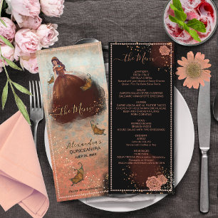 Luxe Shimmering Copper Quinceañera Menu