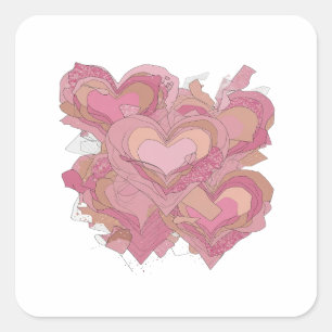 Luxe Silver HEARTS OF LOVE Sticker Art