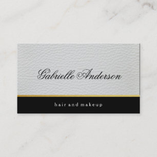 Luxe Simple White Leather Business Card