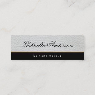Luxe Simple White Leather Mini Business Card