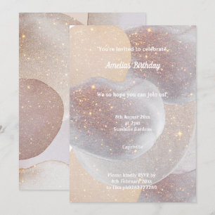 LUXE SPACE TALK ANNIVERSAIRE FÊTE INVITATION