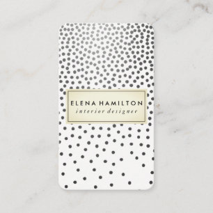 Luxe Speckled Pattern Black and White Business Card