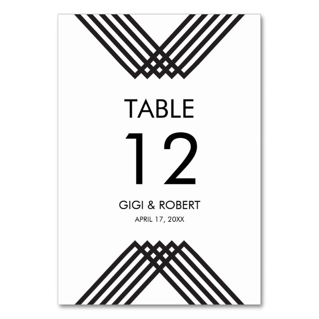 Luxe Stripes Table Number (Front)