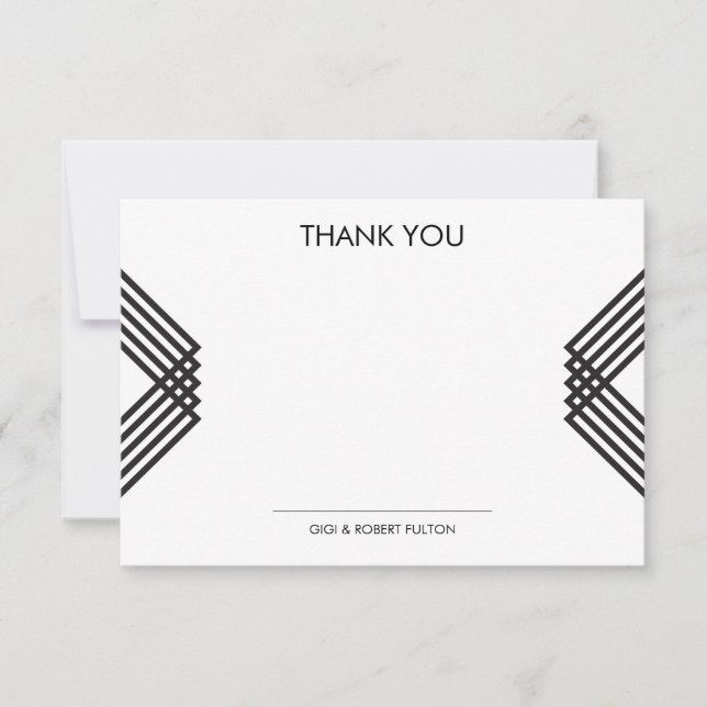 Luxe Stripes Thank You Card (Front)