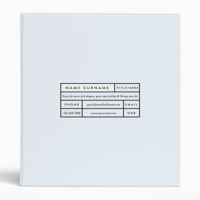 Luxe Trendy Modern Minimal Pastel Alice Blue 1" Binder (Front)