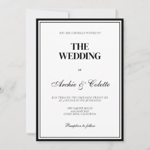 Luxe Vieux Argent Vintage Mariage Invitation