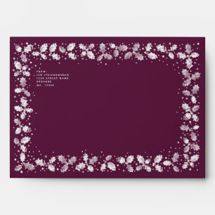 Luxe Winterberry Holly Border Return Address A7 Envelope