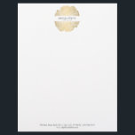Luxe Wood Effect Art Letterhead<br><div class="desc">Coordinates with the Luxe Wood Effect Art Business Card Template by 1201AM. A faux gold tree ring motif is combined with your name or business name for an elegant aesthetic on this beautiful letterhead template. The organic nature of the tree ring creates an intriguing and unexpected art piece to help...</div>