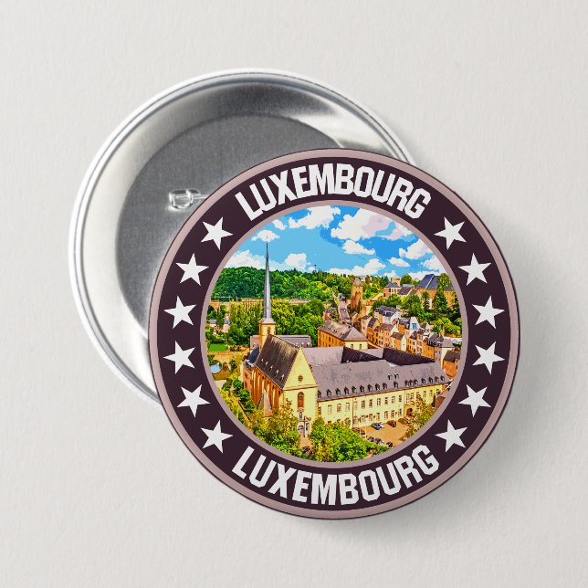 Luxembourg                                         3 inch round button (Front & Back)