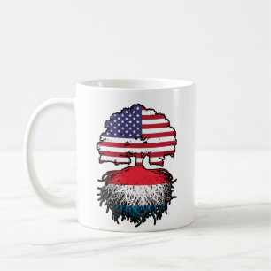 Luxembourg American USA United States Flag Roots Coffee Mug