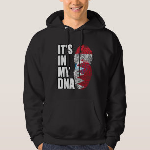 Luxembourg And Bahraini Mix DNA Heritage Flag Hoodie