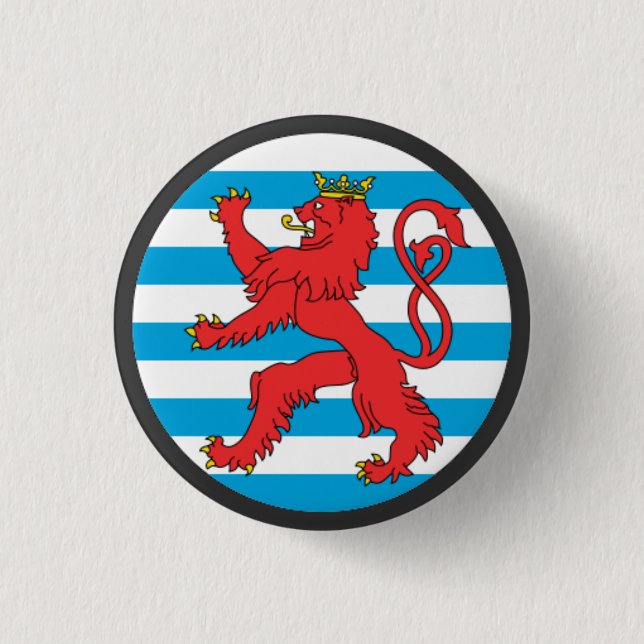 Luxembourg Badge - Civil Flag 1 Inch Round Button (Front)