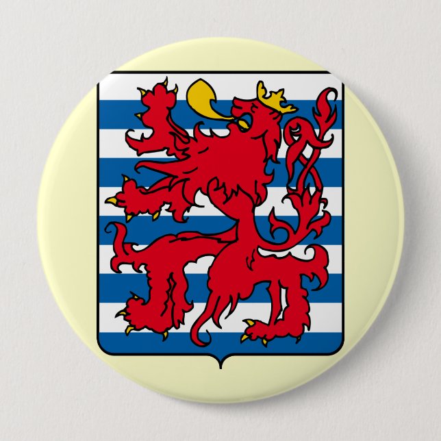 Luxembourg, Belgium 4 Inch Round Button (Front)