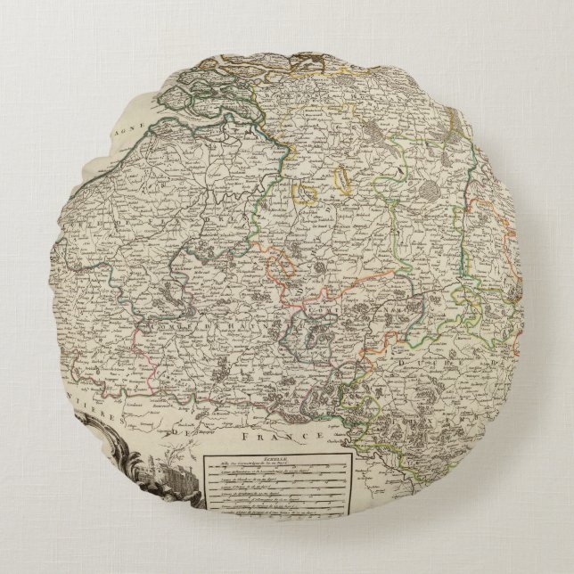 Luxembourg, Belgium Round Pillow (Front)