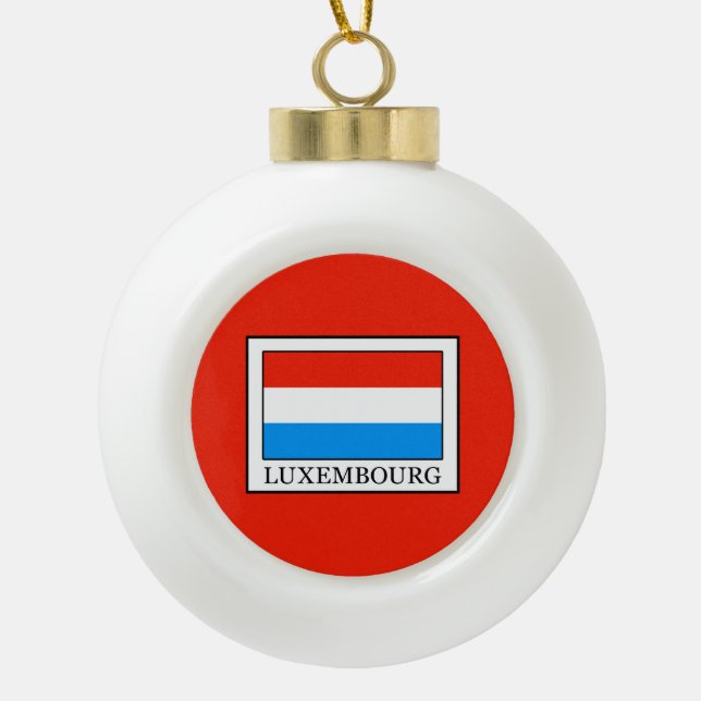 Luxembourg Ceramic Ball Christmas Ornament (Front)