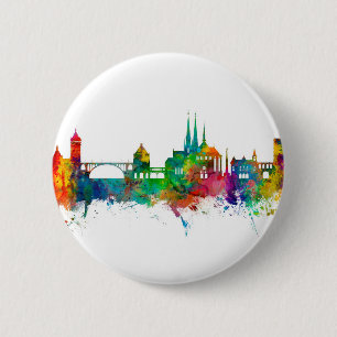 Luxembourg City Skyline 2 Inch Round Button