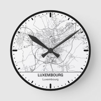 Luxembourg Clock City Line Art