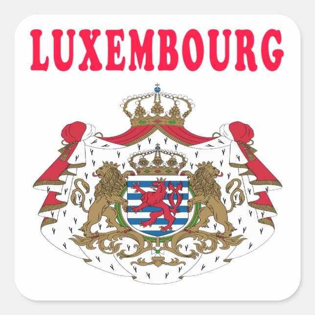 Luxembourg Coat Of Arms Designs Square Sticker (Front)