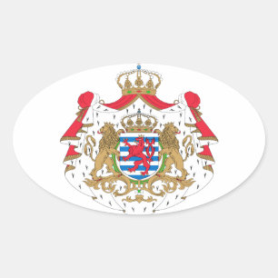 Luxembourg Coat of Arms Oval Sticker