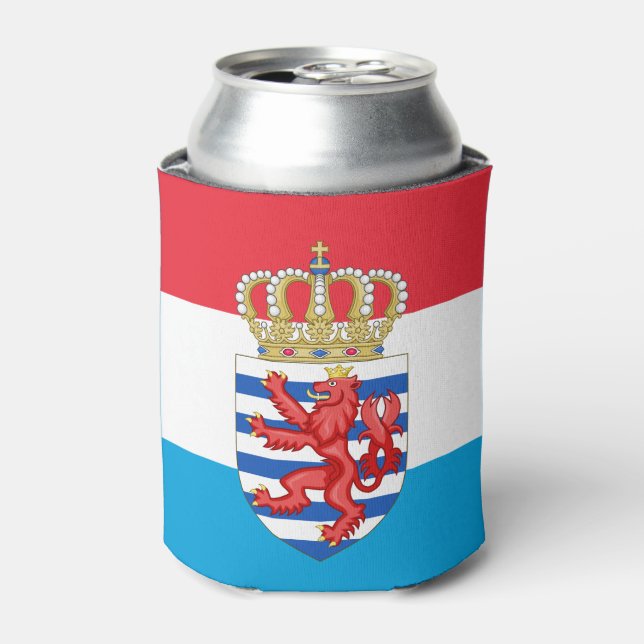 Luxembourg coat of arms (with name underneath) can cooler (Can Front)