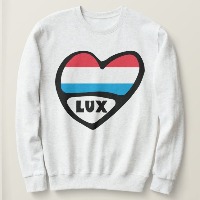 Luxembourg Country Code Flag Heart LUX Sweatshirt (Design Front)