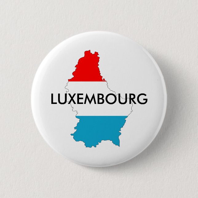 luxembourg country flag map shape silhouette 2 inch round button (Front)