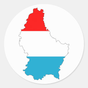 luxembourg country flag map shape silhouette classic round sticker