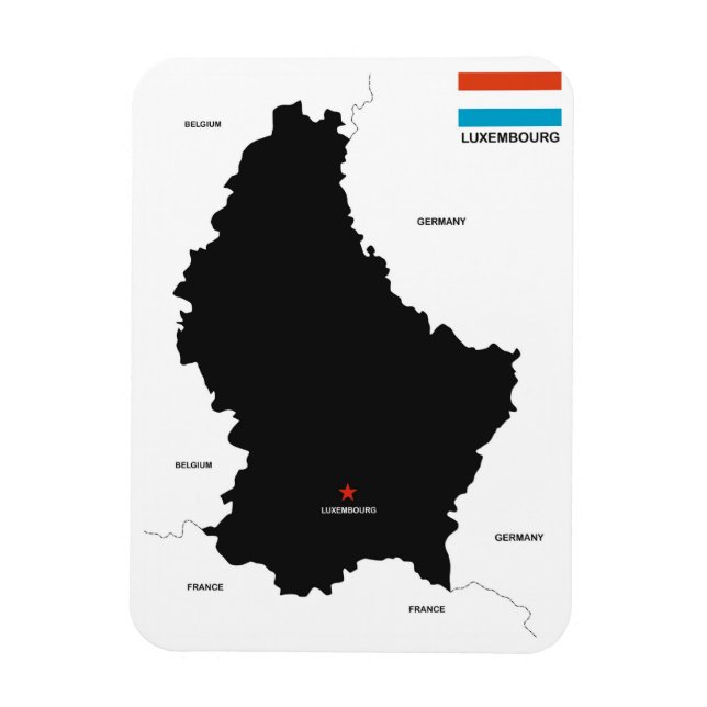 luxembourg country political map flag magnet (Vertical)