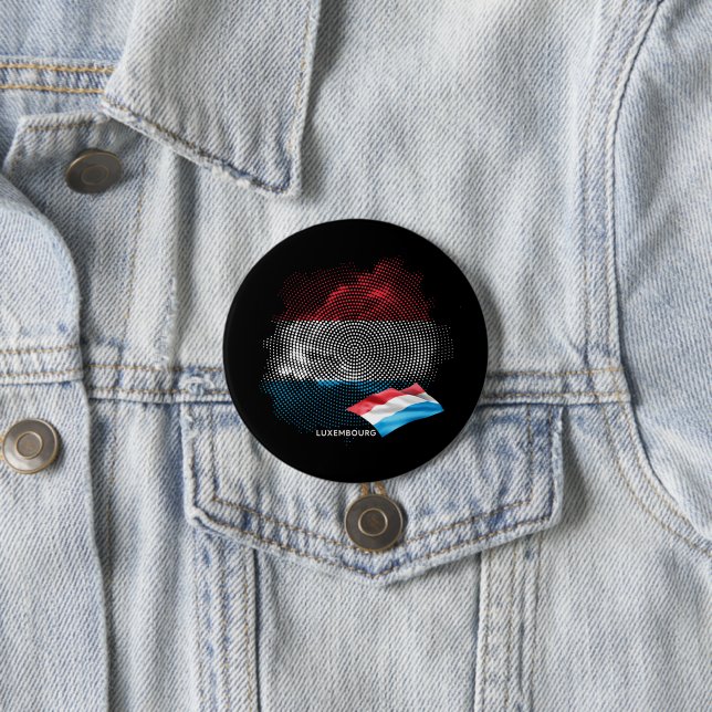 Luxembourg flag 3 inch round button (In Situ)