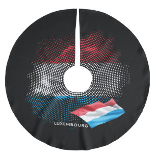 Luxembourg flag brushed polyester tree skirt