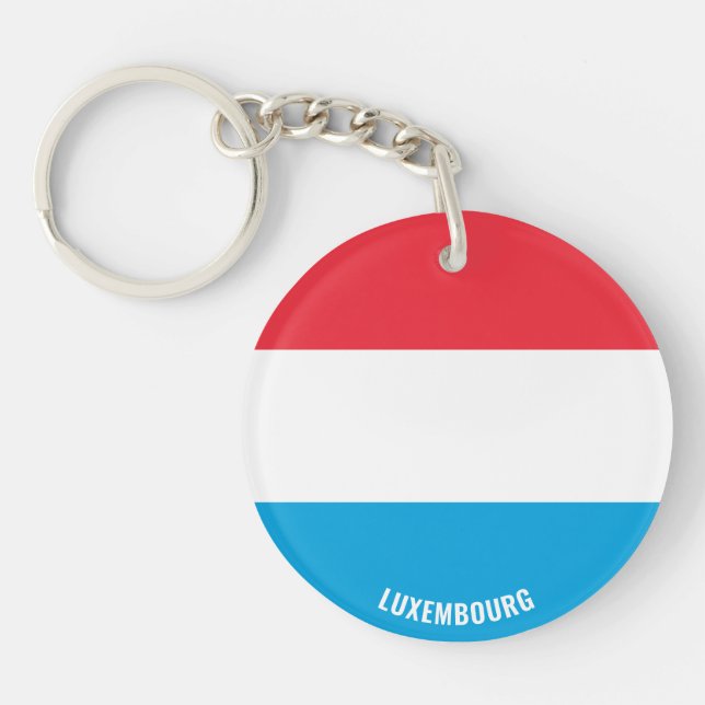 Luxembourg Flag Charming Patriotic Keychain (Front)