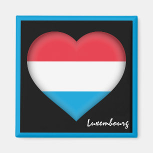 Luxembourg flag & Heart, Luxembourg travel /sports Magnet