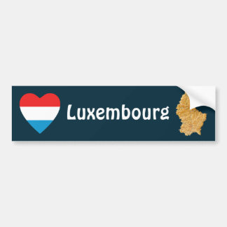 Luxembourg Flag Heart + Map Bumper Sticker