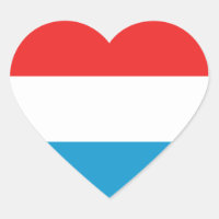 Luxembourg Flag Heart Sticker