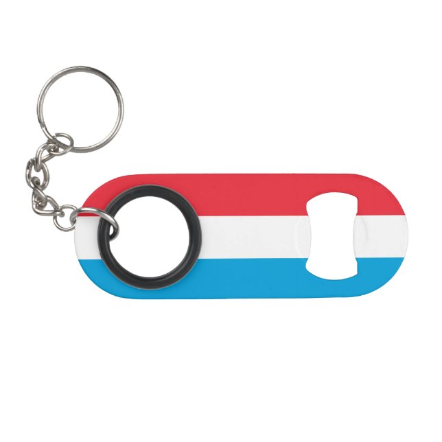 Luxembourg Flag Keychain Bottle Opener (Front (Horizontal))