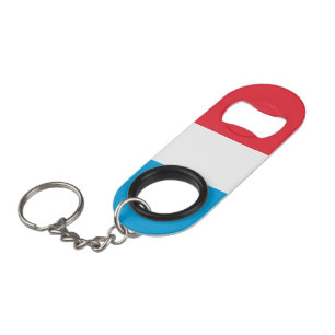Luxembourg flag keychain bottle opener