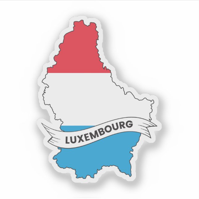 Luxembourg Flag Map (Front)