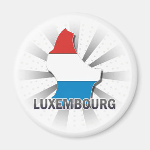 Luxembourg Flag Map 2.0 Magnet