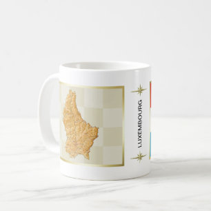 Luxembourg Flag + Map Mug