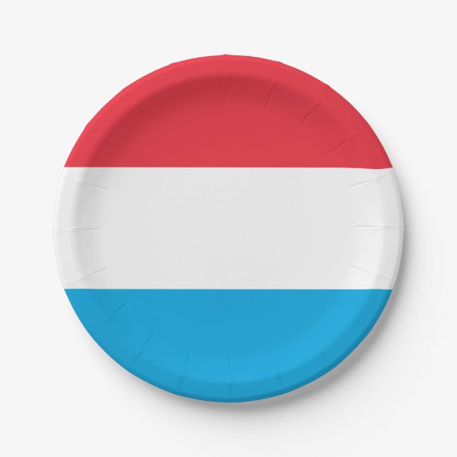 Luxembourg Flag Paper Plate (Front)
